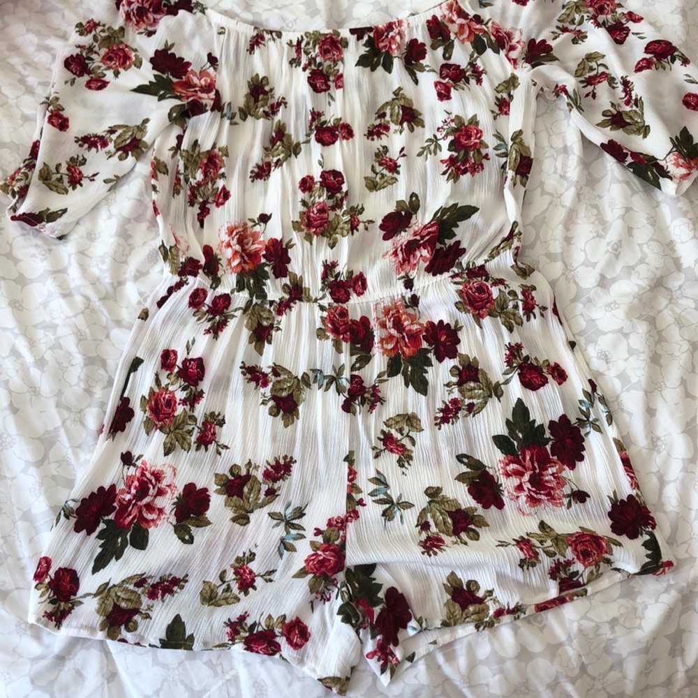 Plus size floral romper